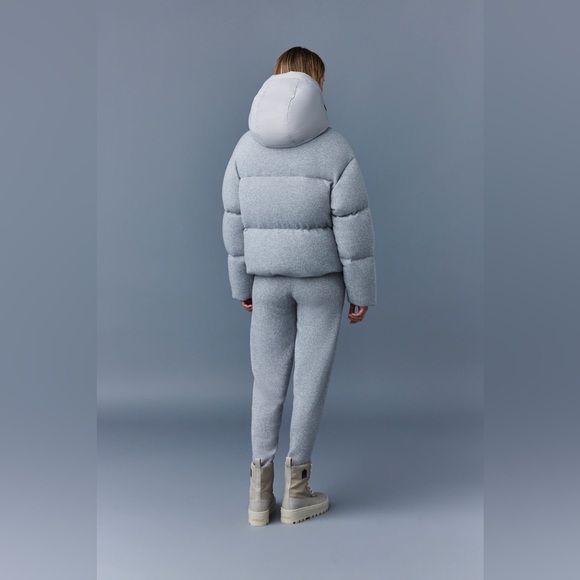NWT Mackage Tessy Wool & Cashmere Down Jacket Sz M $1790 Light Grey Mix - Picture 9 of 9